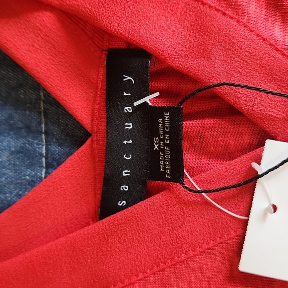 Sanctuary bright red linen tee, size XS - Picture 5 of 9